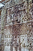 Angkor Thom - Bayon temple, bas-reliefs of the third enclosure, east wall 